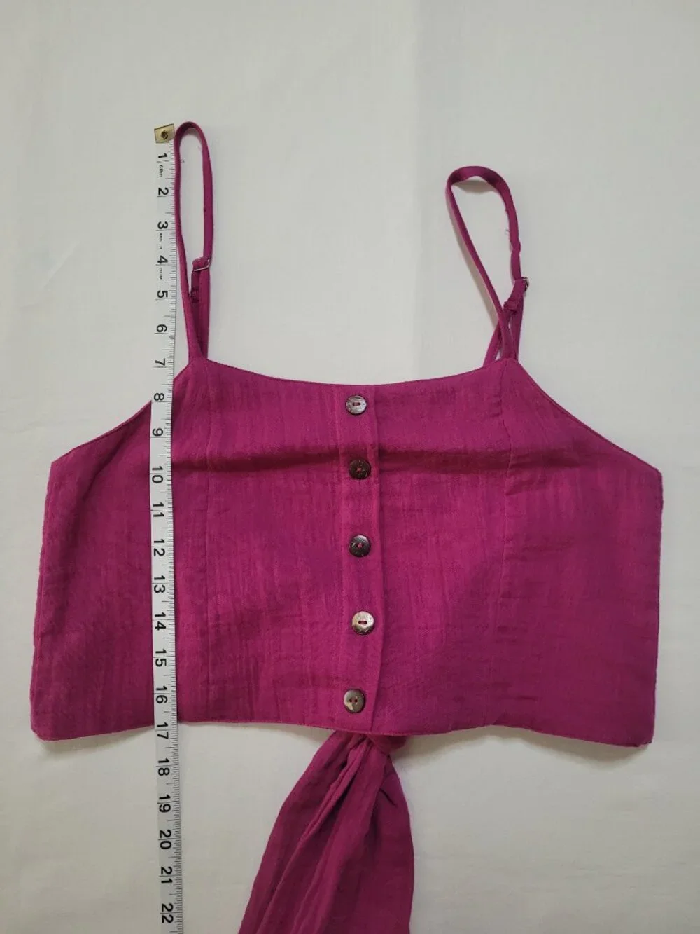 Lotus & Luna Cruisin Crop Top Viva Magenta Cotton Gauze Boho Top Large Coastal - Picture 8 of 9